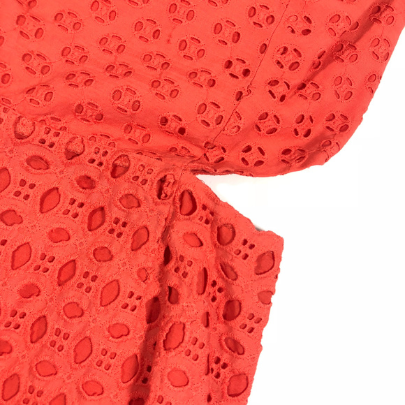 Jessica Simpson Orange Eyelet Fit Flare Dress - Picture 4 of 8